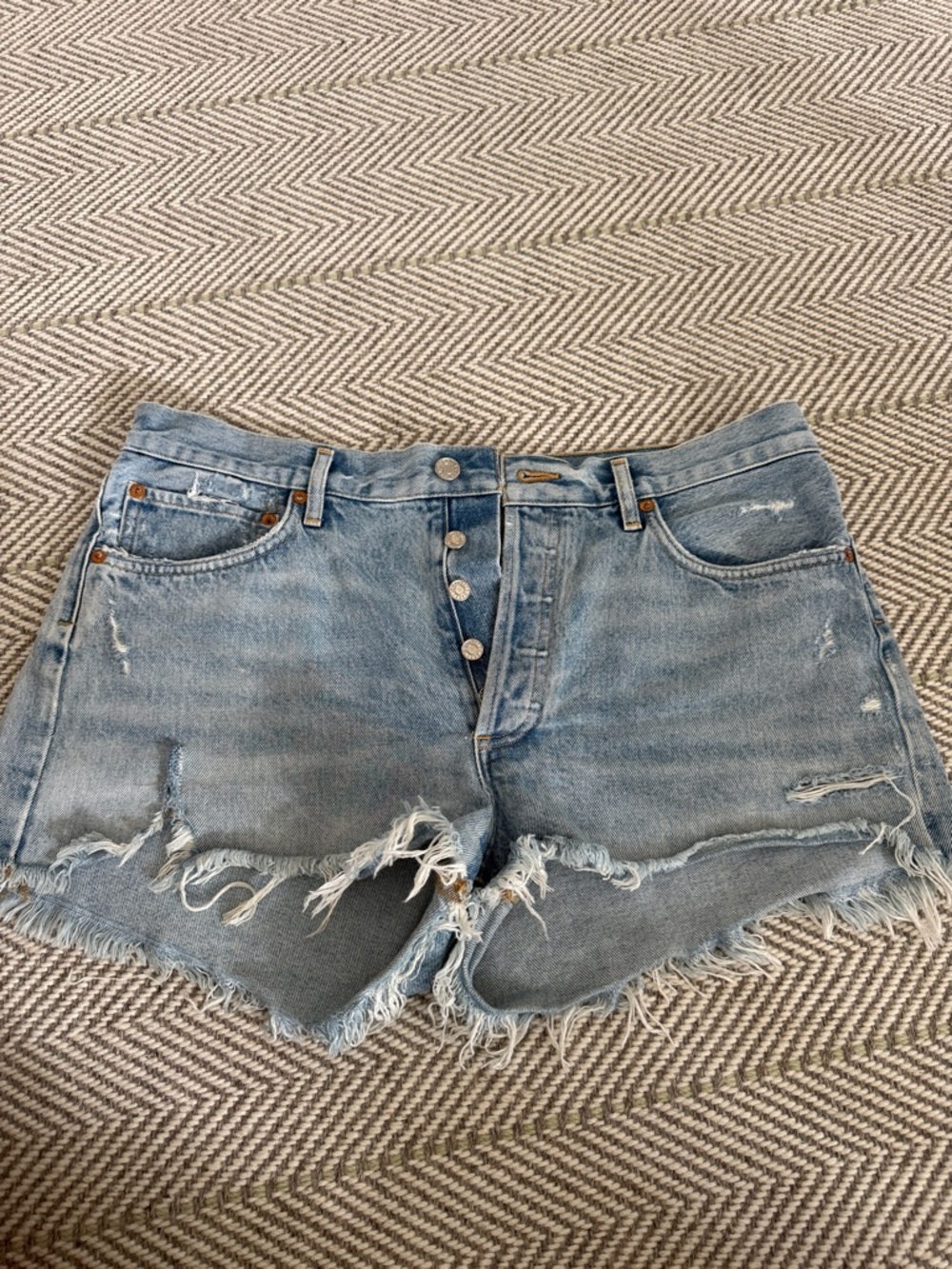 Agolde Light Blue Parker Jean Shorts